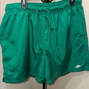 Nike Green Swim/Training Shorts with White Swoosh